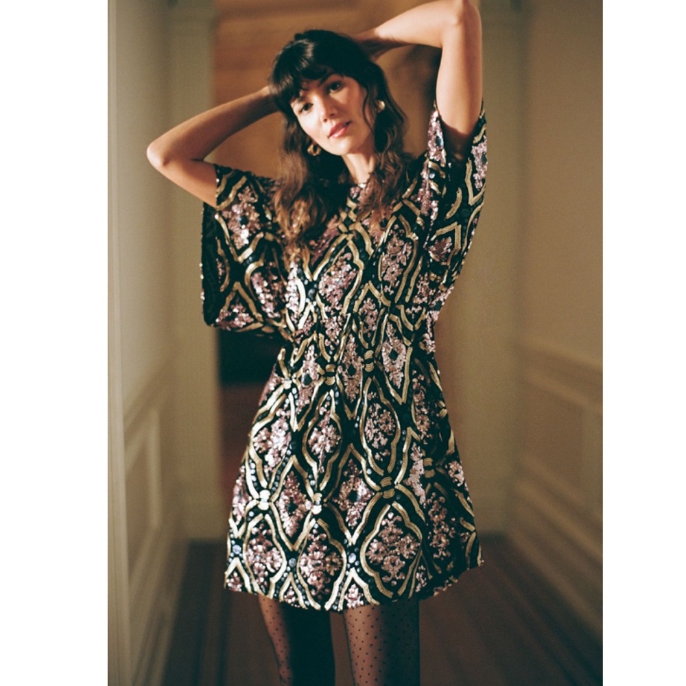 Anthropologie Amalia Sequined Tunic Dress